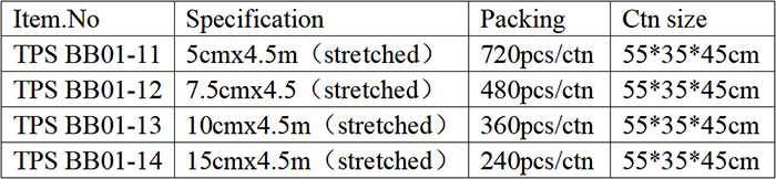 High Elastic Bandage TPS BB01-1 Packing Details