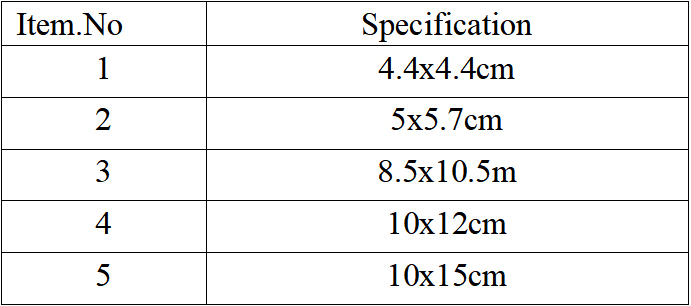 Hydrocolloid dressing TPS AD03 Packing Details