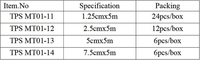 Nonwoven Tape TPS MT01-1 Packing Details