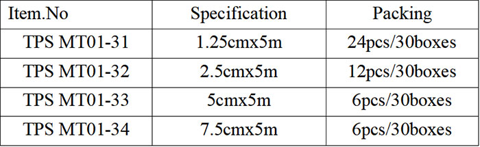 Silk Tape TPS MT01-3 Packing Details